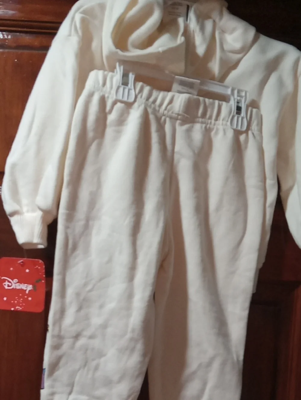 White Holiday Sweatshirt Set with Red and Green .